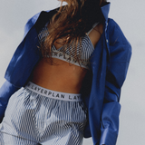 Navy Stripe Shirt, Short and Bralette Co-Ord Set