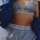 Navy Stripe Shirt, Short and Bralette Co-Ord Set