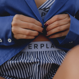 Navy Stripe Shirt, Short and Bralette Co-Ord Set