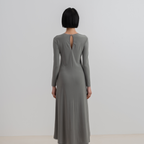 Moss Stretch Maxi Long Sleeve Dress
