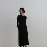 Black Stretch Maxi Long Sleeve Dress