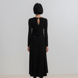 Black Stretch Maxi Long Sleeve Dress