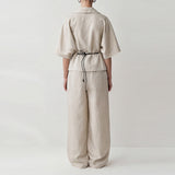 Aurel Drawstring Waist Top & Fluid Linen Pants