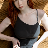 Charcoal Blue Halterneck Stretch Tank Top