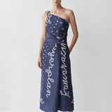 Kairo One-Shoulder Scarf Top & Noma Wrap Sarong Skirt