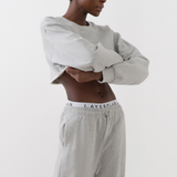 Grey Logo Cropped Tracksuit Set