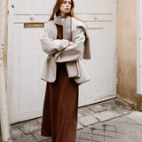 Elwen Leather-Trim Scarf Jacket Set