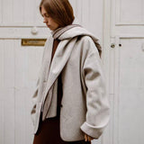 Elwen Leather-Trim Scarf Jacket Set