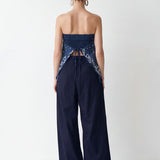 Kairo Pinted Strapless Top & Rilo Relaxed Drawstring Pants