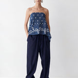 Kairo Pinted Strapless Top & Rilo Relaxed Drawstring Pants