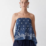 Kairo Pinted Strapless Top & Rilo Relaxed Drawstring Pants