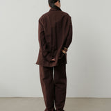 Ostel Suede Zip Shirt Jacket & Ostel Layered Skirt Trousers