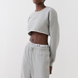 Grey Logo Cropped Tracksuit Set