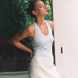 「Cotton Stretch」Sana Halter Tank Top