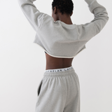 Grey Logo Cropped Tracksuit Set
