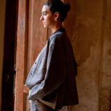Lioren Knit Collar Linen jacket & Leni Linen Elasticated Shorts