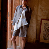 Lioren Knit Collar Linen jacket & Leni Linen Elasticated Shorts