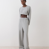 Grey Logo Cropped Tracksuit Set