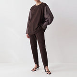 Boyfriend Fit Striped Panel Sweatshirt & Lumi Slim-Fit Stirrup Pants