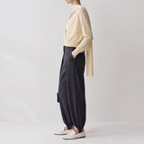 Avena Detachable Scarf Knit Top & Tirra High-Waist Stirrup Pants
