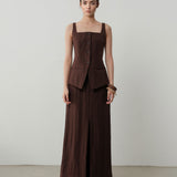Sorelle Slim-Cut Vest & Selu Slit Maxi Skirt
