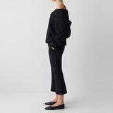 Ciela Off-Shoulder Hoodie & Slit Flare Pants