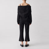Ciela Off-Shoulder Hoodie & Slit Flare Pants
