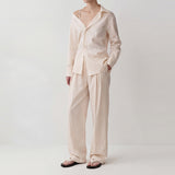 Riss Asymmetric Lapel Shirt & Wide-Leg Pants