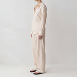Riss Asymmetric Lapel Shirt & Wide-Leg Pants
