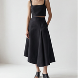 Evara Linen Crop Top & Olea Flared Skirt