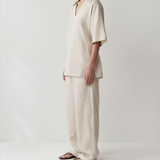 Aurel Drawstring Waist Top & Fluid Linen Pants