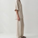 Aurel Drawstring Waist Top & Fluid Linen Pants