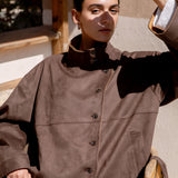 Nali Button-Up Suede Jacket