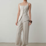 Sorelle Tailored Vest Top & Niva High- Waisted Straight Pants