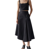 Evara Linen Crop Top & Olea Flared Skirt