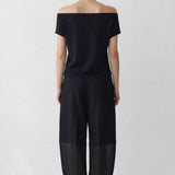 Caro off- shoulder top & sheer panel pants