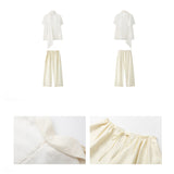 Ciel Scarf Layered Top &  Isle Luster Cotton Drawstring  Trousers