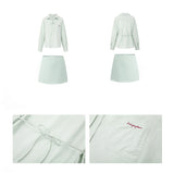 Colette Embroidered Bow Blouse & Vinn Tailored Skort