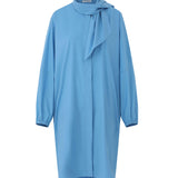 Scarf collar shirt dress