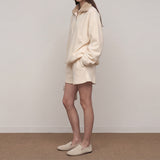 Nela Pullover With Faux Fur Collar & Casual Shorts