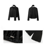 Riss Fringe Scarf Top & Wide-Leg Pants