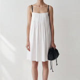 Sela smocked spaghetti strap dress