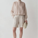 Sunveil sheer shirred top with UV protection