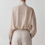 Sunveil sheer shirred top with UV protection