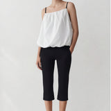 Veya Bubble-Hem Backless Top & Capri Pants